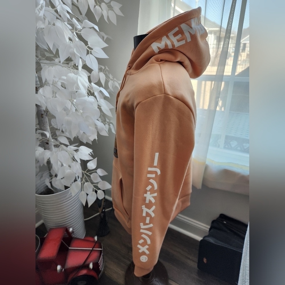 Members Only Bad Vibes Brown Bear Graphic Hoodie Tan Mens Medium - Picture 8 of 11